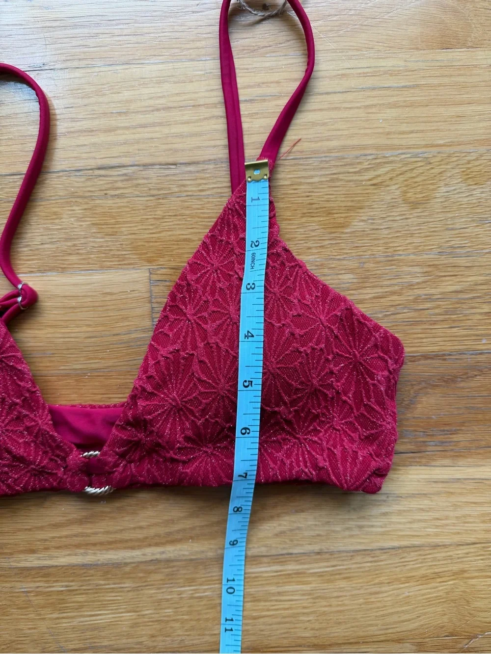 Berlook Burgundy Textured Bikini Top - Size M